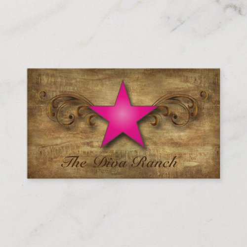 Texas Star Business Card Suede Pink Swirls