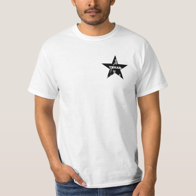 texas star cow hide T-Shirt (Front)