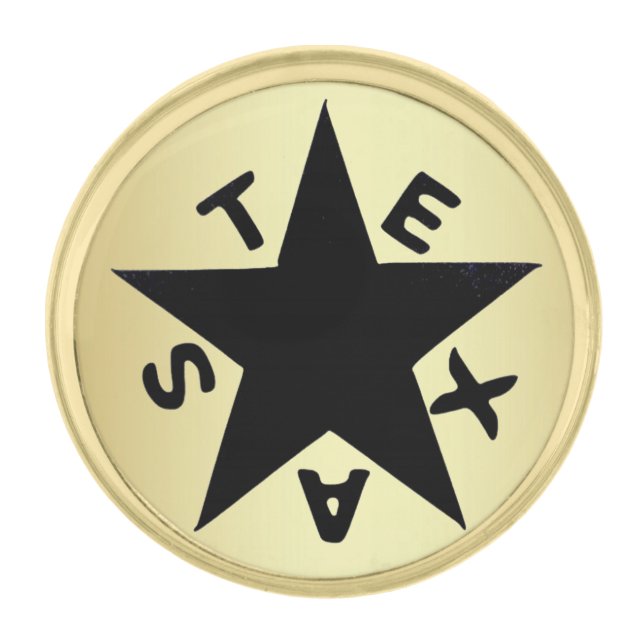 Texas Star Gold Finish Lapel Pin (Front)