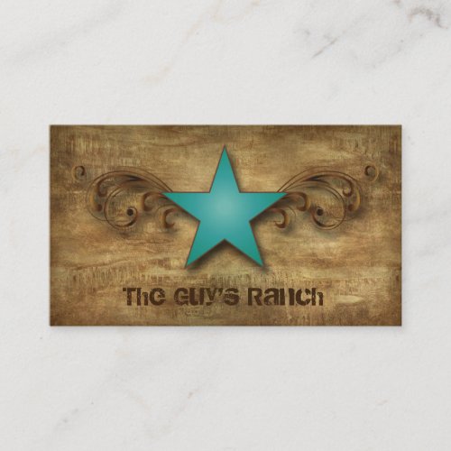Texas Star Business Card Suede Blue Swirls