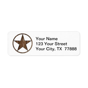 Texas star return address label