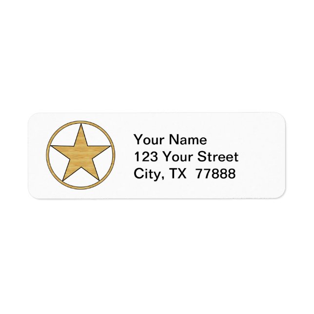 Texas star return address label (Front)