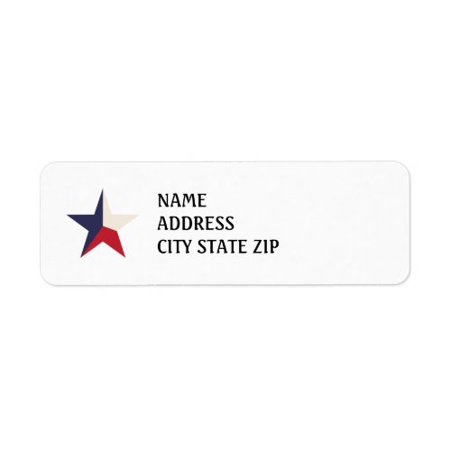 Texas Star Return Address Labels