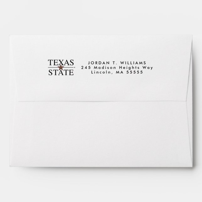 Texas State Academic Mark Envelope (Back (Top Flap))