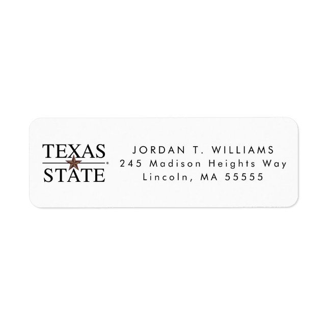 Texas State Academic Mark Label (Front)