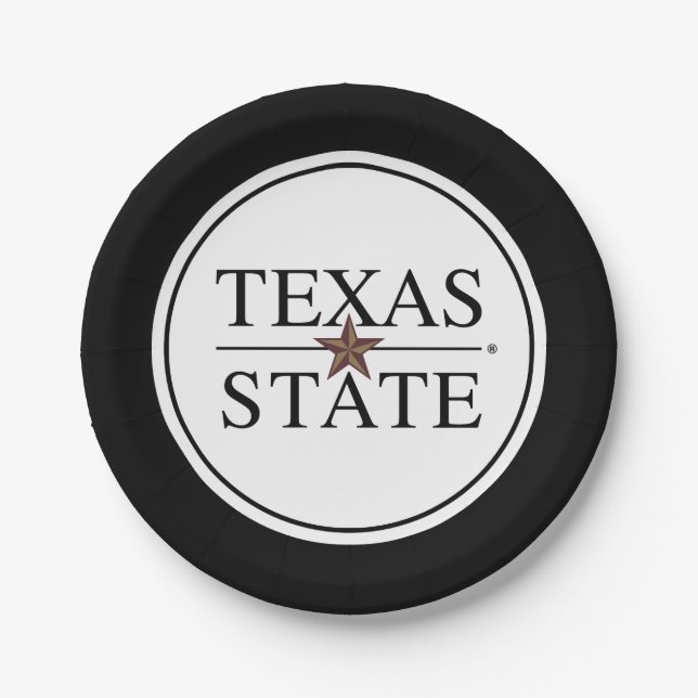 Texas State Academic Mark Paper Plates (Front)