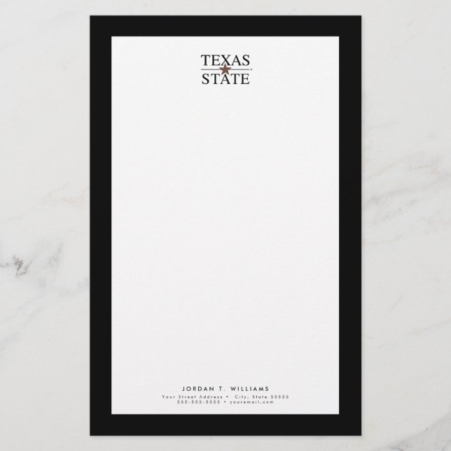 Texas State Academic Mark Stationery (Front)