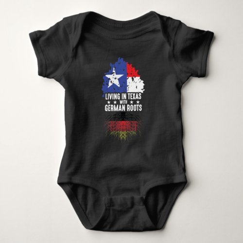 Texas State Ancestry Germany Flag German Root Tree Baby Bodysuit