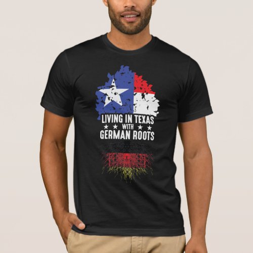 Texas State Ancestry Germany Flag German Root Tree T_Shirt