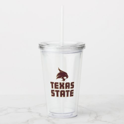 Texas State and Supercat Acrylic Tumbler