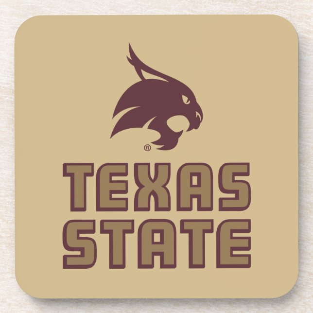 Texas State and Supercat Beverage Coaster (Front)