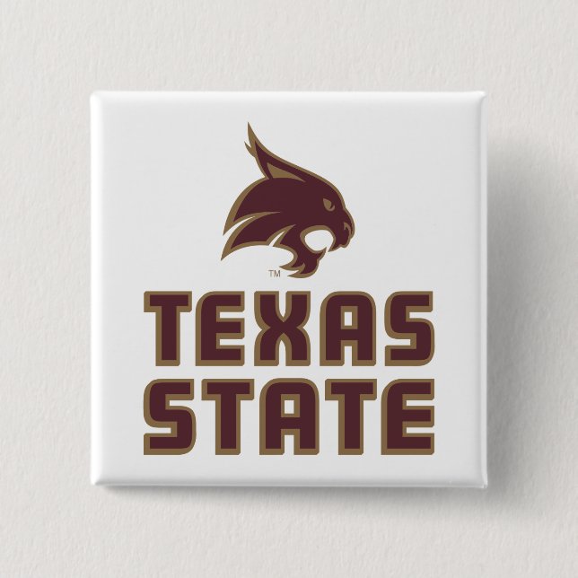 Texas State and Supercat Button (Front)