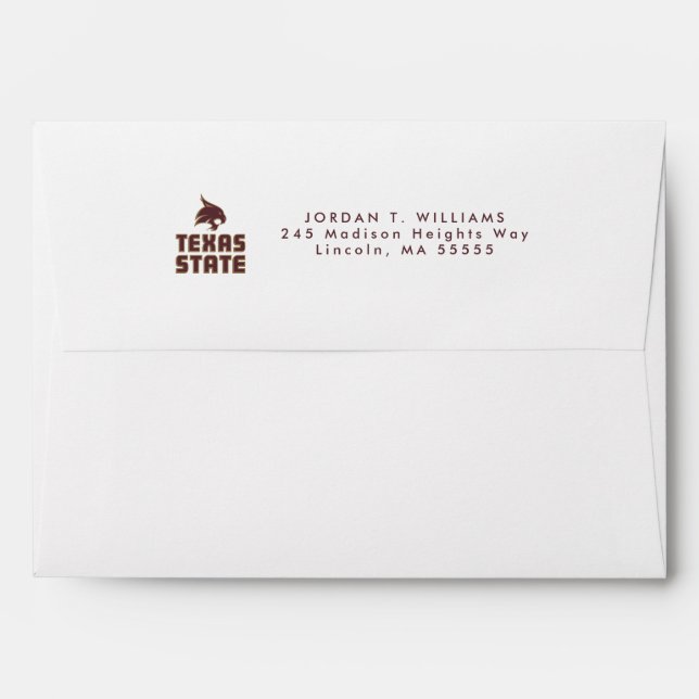 Texas State and Supercat Envelope (Back (Top Flap))