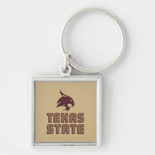 Texas State and Supercat Keychain