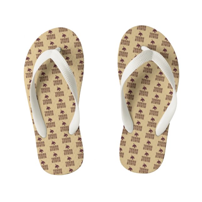 Texas State and Supercat Kid's Flip Flops (Footbed)