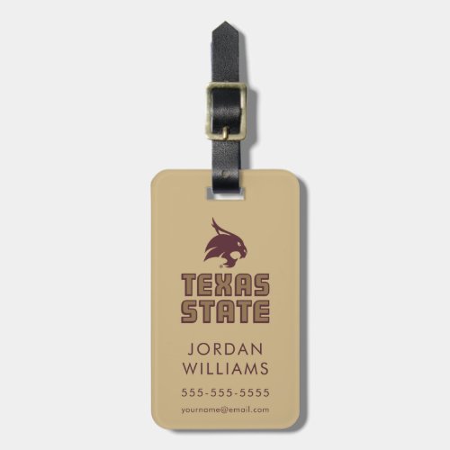 Texas State and Supercat Luggage Tag