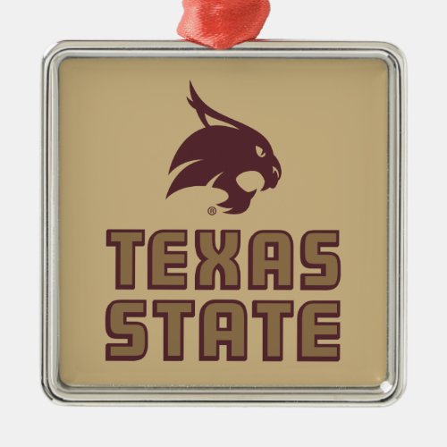 Texas State and Supercat Metal Ornament