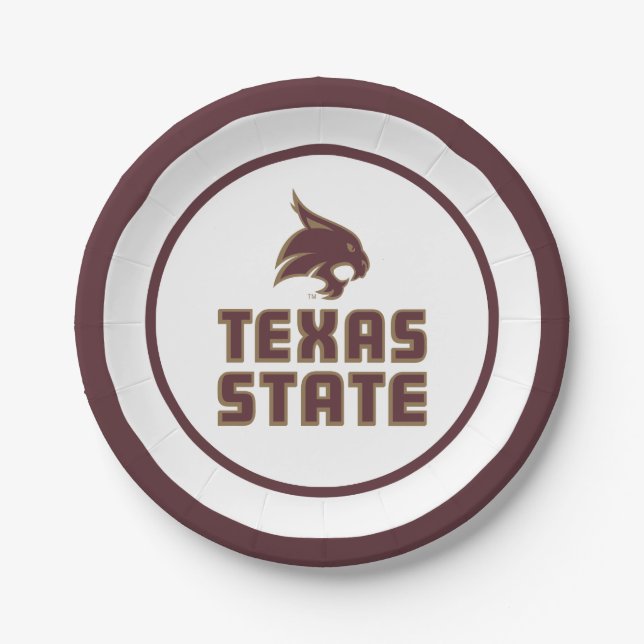 Texas State and Supercat Paper Plates (Front)