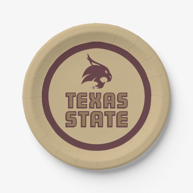 Texas State and Supercat Paper Plates (Front)