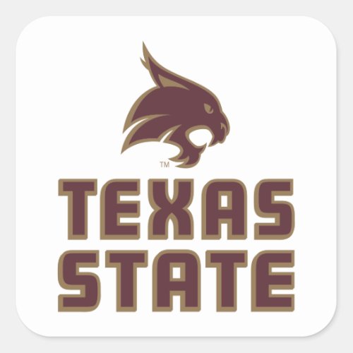 Texas State and Supercat Square Sticker