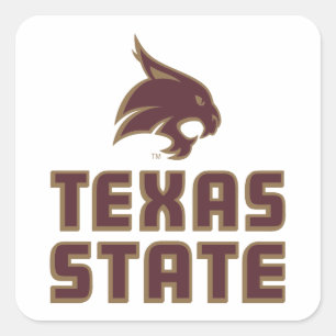 Texas State and Supercat Square Sticker