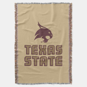 Texas State and Supercat Throw Blanket