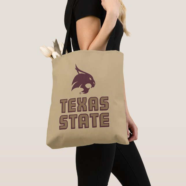 Texas State and Supercat Tote Bag (Close Up)
