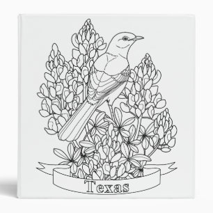 Texas State Bird & Flower Coloring Page Binder