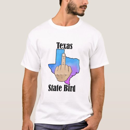 Texas state bird t_shirt middle finger color