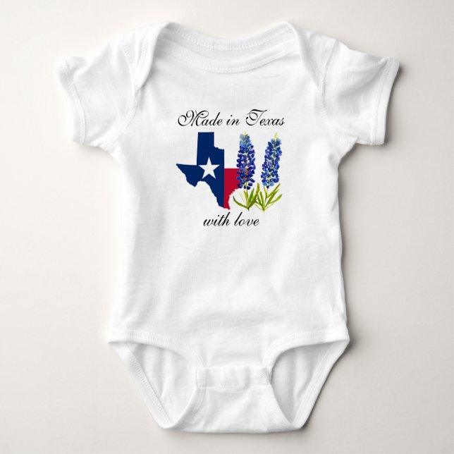 Texas State Bluebonnets Txst Floral Baby bodysuit (Front)