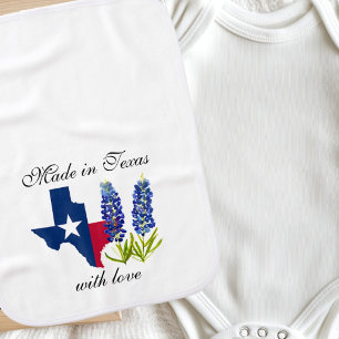 Texas State Bluebonnets Txst Floral Baby bodysuit Burp Cloth