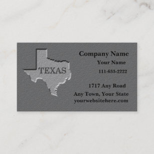 Texas State Business card  carved stone look