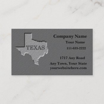Texas State Business Card  Carved Stone Look by dbvisualarts at Zazzle