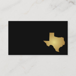 Texas State Business Card Metallic Gold