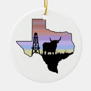 Texas State Ceramic Ornament