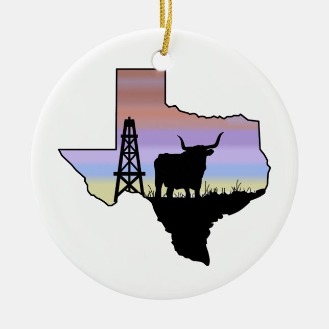 Texas State Ceramic Ornament (Front)