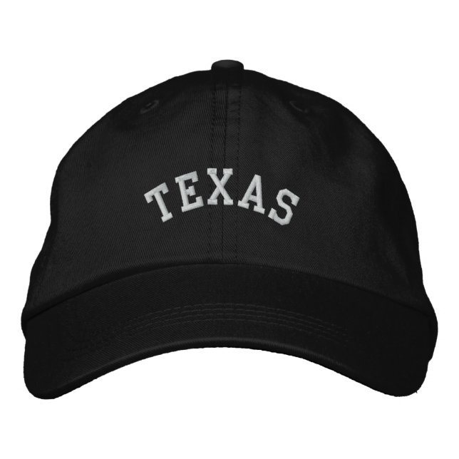 Texas State Embroidered Embroidered Baseball Hat (Front)