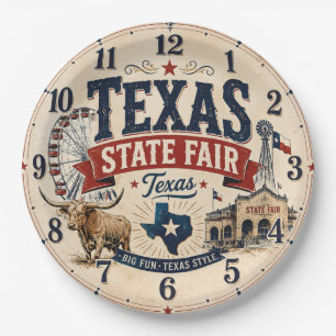 Texas State Fair Festival Western Carnival Paper Plates