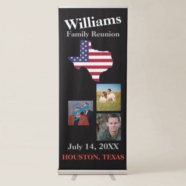 TEXAS STATE Family Reunion Create Your Own Retractable Banner (Front)