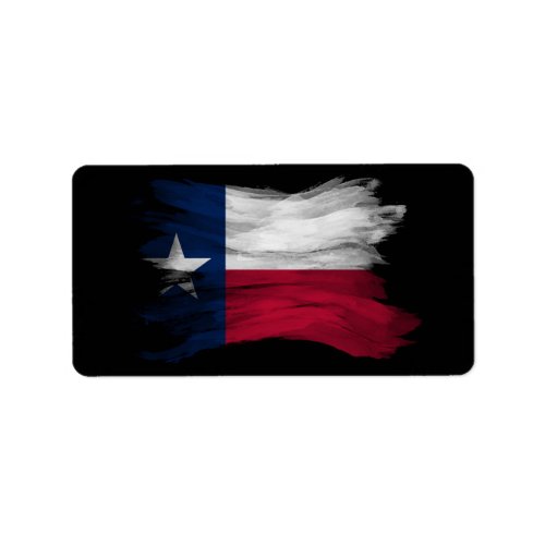 Texas state flag brush stroke Texas flag Label