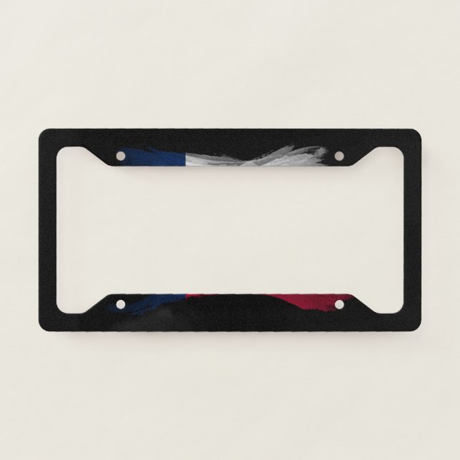 Texas state flag brush stroke, Texas flag License Plate Frame (Front)
