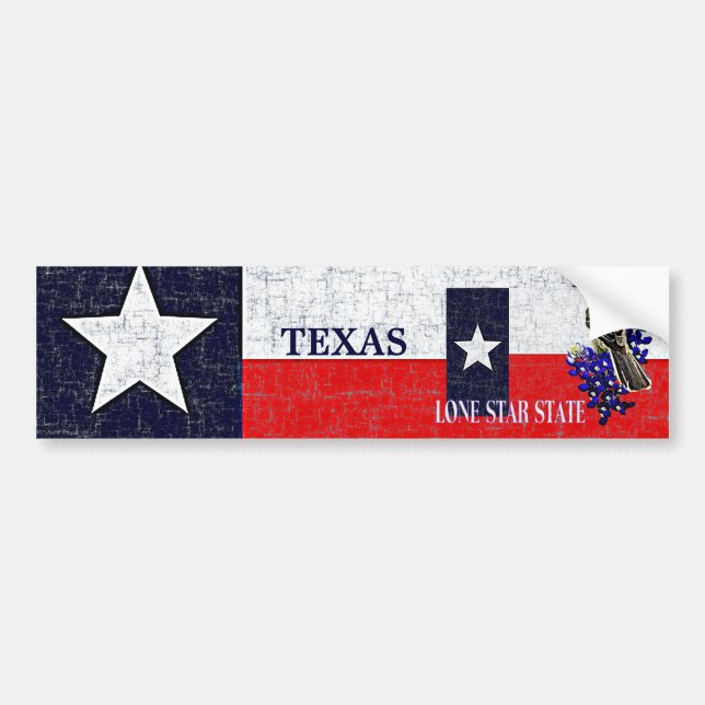 TEXAS STATE FLAG BUMPER STICKER (Front)