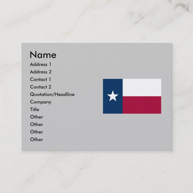 Texas State Flag Business Card (Front)