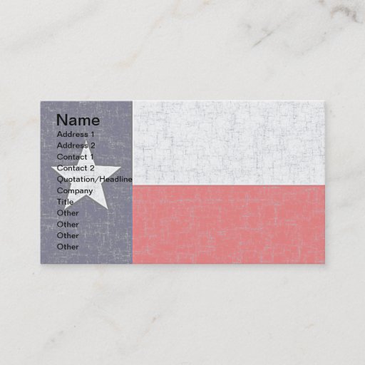 Customizable TEXAS STATE FLAG Business Cards