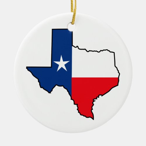 Texas State Flag Ceramic Ornament