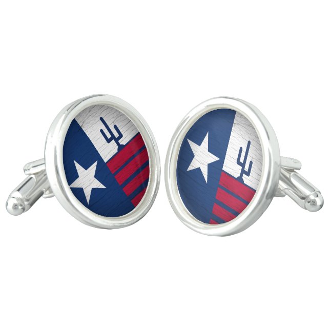 TEXAS STATE FLAG CUFFLINKS (Angled)