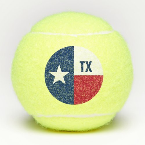 Texas state flag custom name set of 3 tennis balls