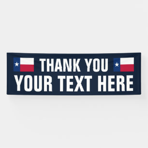 Texas state flag custom Thank You sign banner
