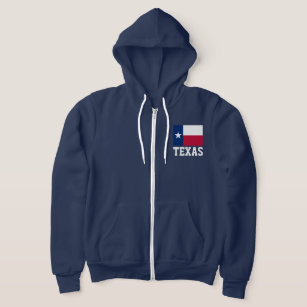 Texas state flag custom zipper hoodie for men