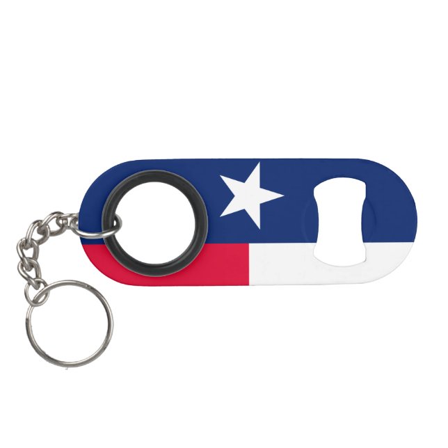 Texas State Flag Design Keychain Bottle Opener (Back Horizontal)